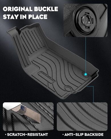 Black Car Floor Mats for Jeep Grand Cherokee L 7 Seat 2021-2024, All Weather Protection, 4pcs FloorLiner Combo Set in Saudi Arabia