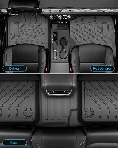 Black Car Floor Mats for Jeep Grand Cherokee L 7 Seat 2021-2024, All Weather Protection, 4pcs FloorLiner Combo Set in Saudi Arabia
