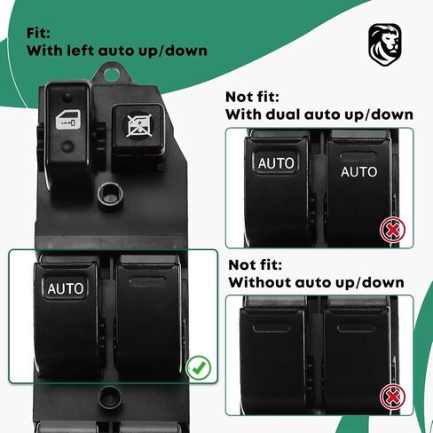 YHTAUTO Master Power Window Switch جانب السائق لاستبدال 1997 1998 Toyota Camry، 2000 2001 Camry LE/CE (اليابان)، 1998 4Runner، 2000-2004 Echo، 14 دبابيس، مفتاح التحكم في النافذة in Saudi Arabia