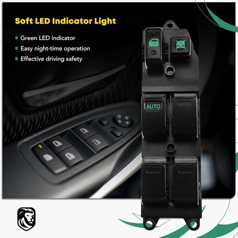 YHTAUTO Master Power Window Switch جانب السائق لاستبدال 1997 1998 Toyota Camry، 2000 2001 Camry LE/CE (اليابان)، 1998 4Runner، 2000-2004 Echo، 14 دبابيس، مفتاح التحكم في النافذة in Saudi Arabia