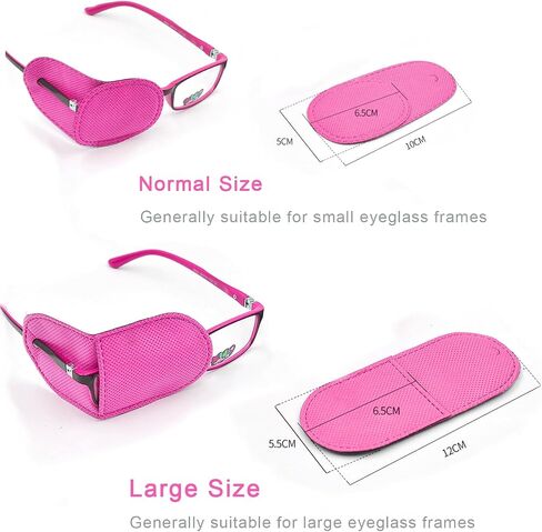 12PCS Eye Patches for Adults Kids, Medical Eye Patch for Glasses, Treat Lazy Eye Amblyopia Strabismus Patch for Left or Right Eyes, 2 Size Pink in Kuwait