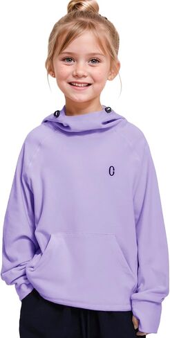 Rolanko Girls Hoodies Fleece Sweatshirts Long Sleeve Cozy lightweight Pullover Tops with Pocket Kids Warm Velvet Outwear in Saudi Arabia