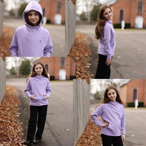 Rolanko Girls Hoodies Fleece Sweatshirts Long Sleeve Cozy lightweight Pullover Tops with Pocket Kids Warm Velvet Outwear in Saudi Arabia