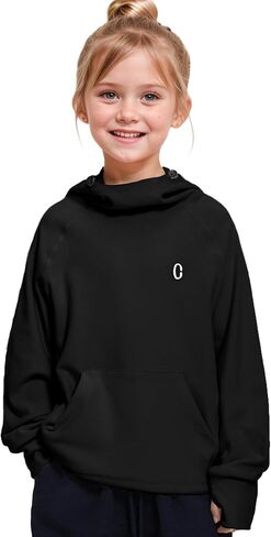 Rolanko Girls Hoodies Fleece Sweatshirts Long Sleeve Cozy lightweight Pullover Tops with Pocket Kids Warm Velvet Outwear in Saudi Arabia