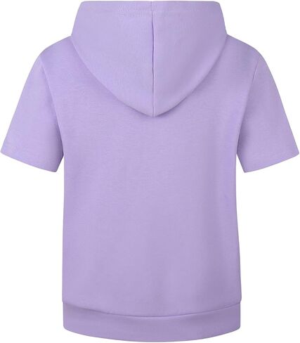 Spring&Gege Boys Lightweight Pullover Hoodies Short Sleeve Hooded Sweatshirt (5-14 Years) in Kuwait