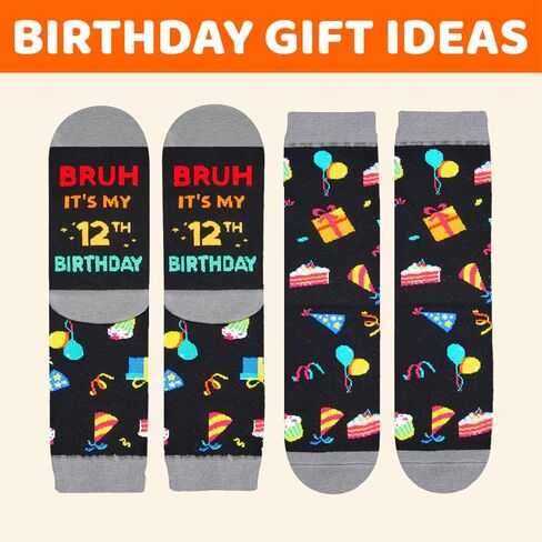 هدايا عيد الميلاد الحادي عشر من HAPPYPOP للأولاد - جوارب للأطفال بعمر 11 عامًا في صندوق هدايا، هدايا للأولاد بعمر 11 عامًا، وأفكار هدايا للأولاد بعمر 11 عامًا مع بطاقة تهنئة in Kuwait