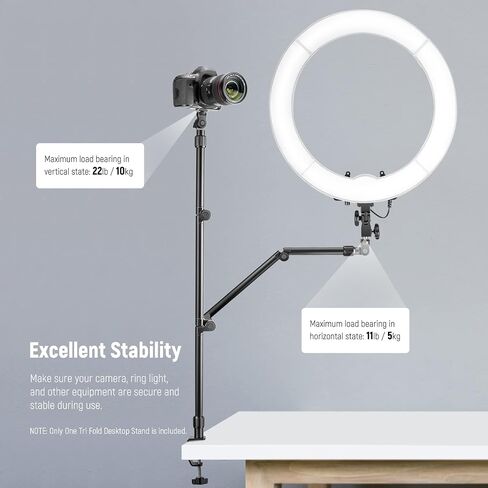 NEEWER Flexible Overhead Camera Mount Desk Stand with Phone Holder, 35.4" Aluminum Alloy Articulating Webcam Stand Arm with C Clamp, Tabletop Mount for Ring Light Camera Smartphone Projector, ST3A in Saudi Arabia