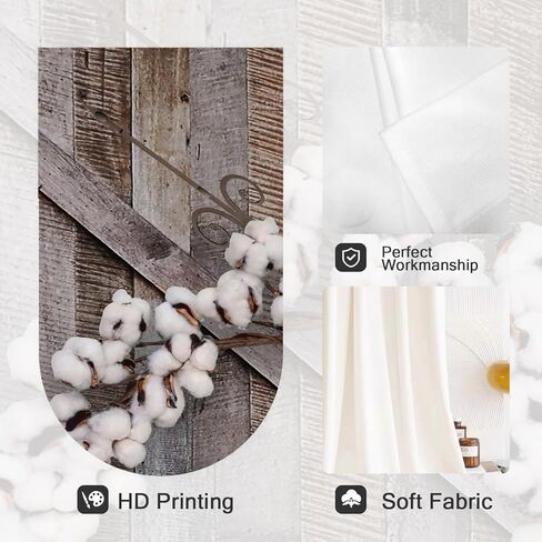 Coxila مزرعة نافذة الستائر لغرفة النوم 42 × 63 بوصة قضيب جيب ريفي الحظيرة باب الخشب الخشبي الغربي خمر البلد مزرعة منزل غرفة المعيشة العلاج مجموعة من 2 لوحات الستار الستائر in Kuwait