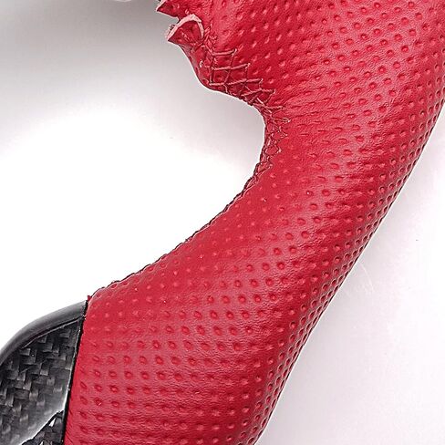 Compatible with 2018-2022 Ford Mustang Carbon Fiber Racing Steering Wheel,Nappa Perforated Leather Fit for V2 V4 V6 EcoBoost GT Shelby GT350/GT350R by Xilady(Black) in Saudi Arabia
