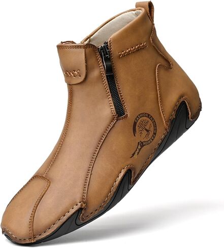 أحذية Chukka Boots الرجالية للقيادة للرجال بسحاب جانبي سهلة الارتداء، أحذية رياضية مريحة مصنوعة يدويًا من تشيلسي للرجال in Saudi Arabia