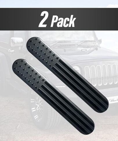 ESEWALAS 2Pcs USA American Metal Flag Auto Fender Emblem,Sport Truck Car Badge Car Decals,3D US American Flag Decal Emblem Sticker,Metal Adhesive Auto Fender Bumper Badge Stickers(Black) in Saudi Arabia