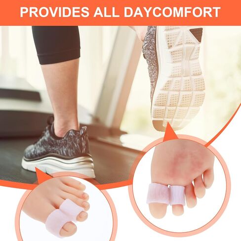 20 Pcs Pinky Toe Protector Toe Covers with Thread Gel Silicone Foot Toe Protector Sleeves Blisters Caps for Protect Rubbing Sports Waterproof Women Men 1 × 0.6 Inches(White) in Saudi Arabia