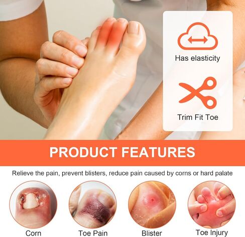 20 Pcs Pinky Toe Protector Toe Covers with Thread Gel Silicone Foot Toe Protector Sleeves Blisters Caps for Protect Rubbing Sports Waterproof Women Men 1 × 0.6 Inches(White) in Saudi Arabia