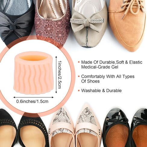20 Pcs Pinky Toe Protector Toe Covers with Thread Gel Silicone Foot Toe Protector Sleeves Blisters Caps for Protect Rubbing Sports Waterproof Women Men 1 × 0.6 Inches(White) in Saudi Arabia