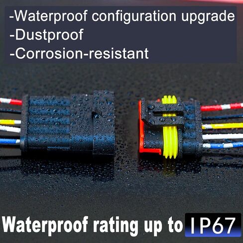 Waterproof Automotive Electrical Wire Connectors,4Pin Male Female Totally 4 Sets Auto Electric Connectors with 0.85mm² Pre-Crimped Automotive Electrical Wire 120mm Length (KI-4P-4Set) in Saudi Arabia