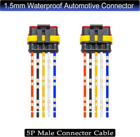 Waterproof Automotive Electrical Wire Connectors,4Pin Male Female Totally 4 Sets Auto Electric Connectors with 0.85mm² Pre-Crimped Automotive Electrical Wire 120mm Length (KI-4P-4Set) in Saudi Arabia