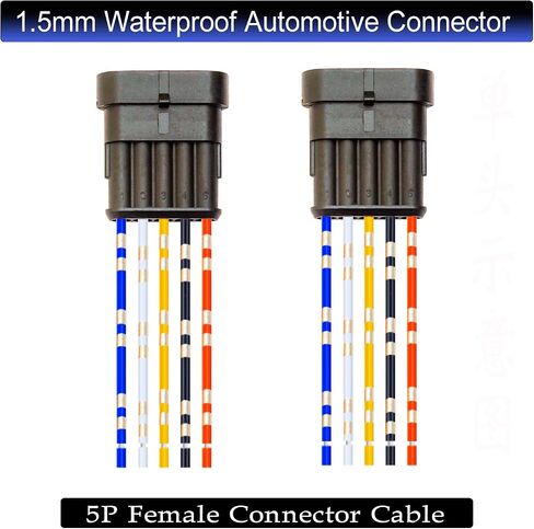 Waterproof Automotive Electrical Wire Connectors,4Pin Male Female Totally 4 Sets Auto Electric Connectors with 0.85mm² Pre-Crimped Automotive Electrical Wire 120mm Length (KI-4P-4Set) in Saudi Arabia