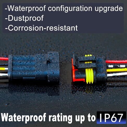 Waterproof Automotive Electrical Wire Connectors,4Pin Male Female Totally 4 Sets Auto Electric Connectors with 0.85mm² Pre-Crimped Automotive Electrical Wire 120mm Length (KI-4P-4Set) in Saudi Arabia