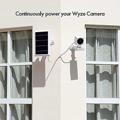 لوحة Wasserstein الشمسية متوافقة مع Wyze Cam Outdoor - قم بتشغيل كاميرا المراقبة الخاصة بك بشكل مستمر مع شحن 2W 5V (3 عبوات، أسود) (Wyze Cam Outdoor غير متضمنة) in Kuwait