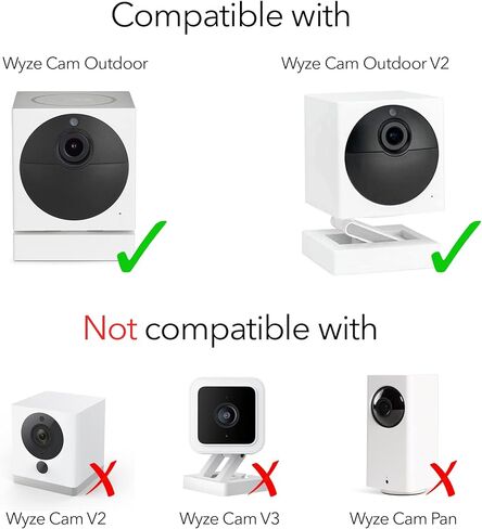 لوحة Wasserstein الشمسية متوافقة مع Wyze Cam Outdoor - قم بتشغيل كاميرا المراقبة الخاصة بك بشكل مستمر مع شحن 2W 5V (3 عبوات، أسود) (Wyze Cam Outdoor غير متضمنة) in Kuwait