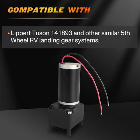 محرك LC141893 عالي السرعة للعجلة الخامسة RV محرك عالي التحمل 12 فولت تيار مستمر 6000 رطل قدرة الرفع متوافقة مع Lippert Tuson 141893 استبدل LC196308 196308 محرك تروس الهبوط للعجلة الخامسة in Kuwait