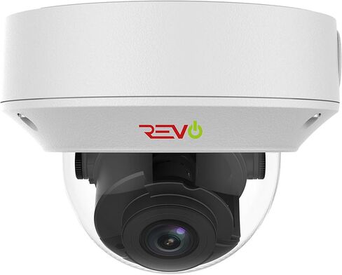 كاميرا مراقبة REVO America Ultra HD 4MP IP IK10 مقاومة للتخريب - رؤية ليلية 100 بوصة، مقاومة للطقس IP66، 3DNR، متوافقة مع ONVIF، أبيض in Kuwait