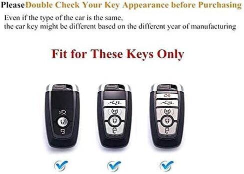 لغطاء غطاء Ford Key Fob ممتاز ناعم من مادة TPU مع حامل متوافق مع 2017-2022 Ford Fusion F150 F250 F350 F450 F550 Edge Explorer Escape Mustang Remote Keyless Entry (أزرق) in Kuwait