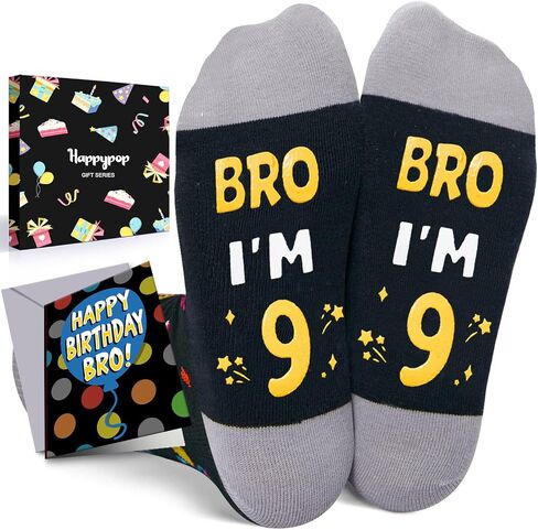 HAPPYPOP 8th Birthday Gifts Ideas for Boys - Socks for Kids Age 8, Gifts for Eight Year Olds, Presents for 8 Year Old Boys, Happy Birthday Gift Box with Greeting Card in Saudi Arabia