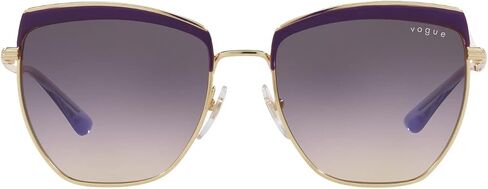 نظارات شمسية من Vogue Eyewear للسيدات بإطار بوردو/ذهبي وردي، عدسات بنية متدرجة باللون الوردي، 54 ملم in Kuwait