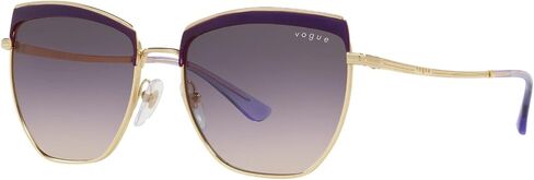 نظارات شمسية من Vogue Eyewear للسيدات بإطار بوردو/ذهبي وردي، عدسات بنية متدرجة باللون الوردي، 54 ملم in Kuwait