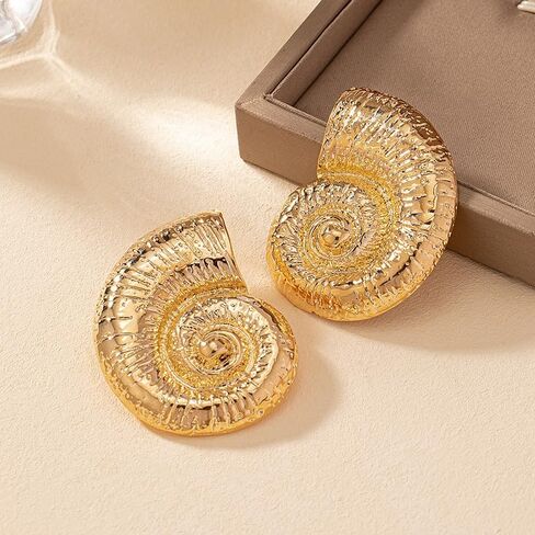 Beach Conch Earrings Sea Shell Earrings Metal Gold Shell Stud Earrings for Women in Saudi Arabia