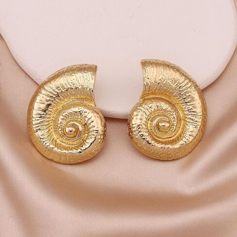 Beach Conch Earrings Sea Shell Earrings Metal Gold Shell Stud Earrings for Women in Saudi Arabia