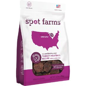 Spot Farms Turkey Meatball Recipe Healthy All Natural Dog Treats Human Grade Made In USA 12.5 oz