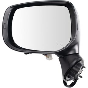 TRQ Left Mirror with Heat without Housing Turn Signal with Blind Spot Indicator Drivers Side Compatible with 2018-2023 Subaru Crosstrek SU1320184