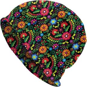 LAIPUTER Mexican Beanie Standard Closed Chemo Knitted Hats Baggy Slouchy Skull Cap Cancer Headwear for Women Men