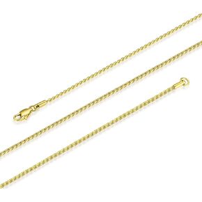 14K Gold Plated Thin Chain Surgical Stainless Steel Unique Rope Necklace for Women and Men, 2mm, 18-30 Inches