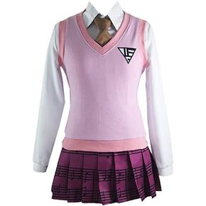 Anime Kaede Akamatsu Cosplay Girl School Pink Uniform Dress