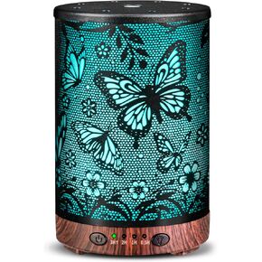 Essential Oil Diffuser 120ML Metal Aromatherapy Diffuser, Cool Mist Humidifier with Auto Shut-Off Protection 7 Color Lights for Home Office Spa (Bird)