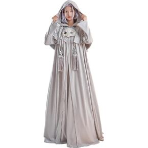 miccostumes Women Adult Renaissance Costume Anime Cosplay Stylish Deluxe Grey Robe Halloween Christmas Party Event