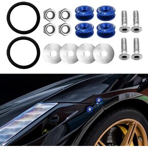 4PCS Universal Car Bumper Quick Release Clips Fasteners Kit, Bumper Holder, Quick Release Front Rear Bumper Fasteners with Screws Kit, Car Bumper Clips for Front Rear Bumper Trunk (Red)