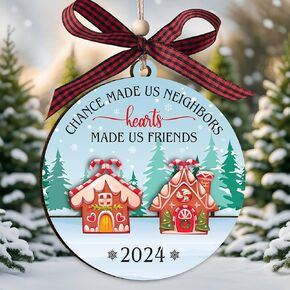 Friends Christmas Ornaments, Friendship Ornaments for Women, 2-Layered Wood Best Friend Ornament, Funny 2024 Coworker Gifts, Christmas Decorations Clearance, We are More Than Friends