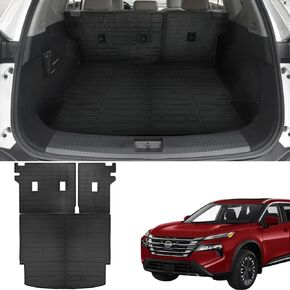 Marretoo for Nissan Rogue 2021-2024 Floor Mats & Cargo Liner with Backrest Mat Full Set All Weather Protection TPE for Nissan Rogue Accessories Quality Waterproof Heavy Duty car mat