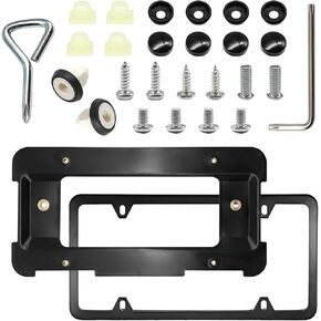 Rear License Plate Bracket Holder w/Stainless Steel Frame, Compatible with BM-WW 1/2/3/4/5/6/X Series 328i 323i 528i M3, Mini Cooper, Replaces 51187160607 & 511882380615/51188238061 Tag Frame