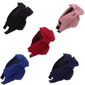 Pack of 5 Women's Vintage Bow Hair Hoop Fashion Sweet Headband Accessories