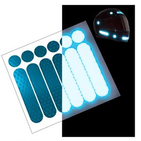 customTAYLOR33 High Intensity Grade Reflective Safety Decals/Stickers for Motorcycle, Bicycle, Snowboarding, Racing Helmets or Vehicles (1 Set (6 Strips & 6 Circles), Black)