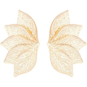 Flower Earrings Boho Layered Floral Petal Dangle Drop Earrings Gold Flower Statement Earring for Women