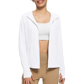 BALEAF Sun-Dur Women's SPF Shirts Permanent UPF 50+ Crop Jacket Long Sleeve Sun Protection Clothing Full Zip Quick Dry Hiking