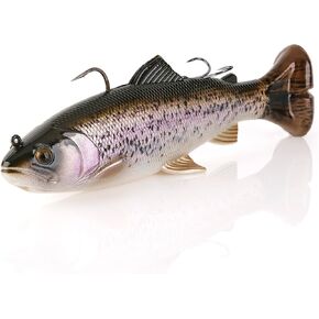 Savage Gear Pulse Tail Trout RTF Fishing Bait, 2 1/3 oz, Ghost Trout, Realistic Contours, Colors & Movement, Durable Construction, Dual Heavy-Duty Fishing Hook Rigging, Scent Infused in Kuwait