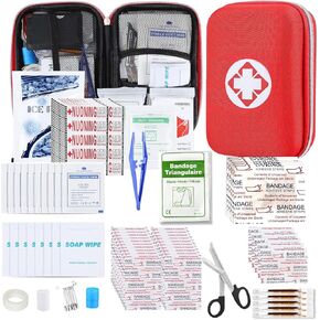 276PCS First Aid Kit Home Car Camping Hiking Emergency Supplies Small Compact Lovely Bag for School Outdoor, Basic Outdoor Essentials Survival Kit for Travel AMORNING