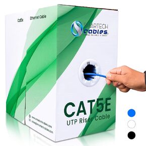 NewYork Cables Cat5e Cable 1000ft- Solid Conductors Cat5e Riser Cable (CMR)- 24 AWG, 350MHz, UTP- Quality Tested High Speed Cat 5e Ethernet Cable 1000ft